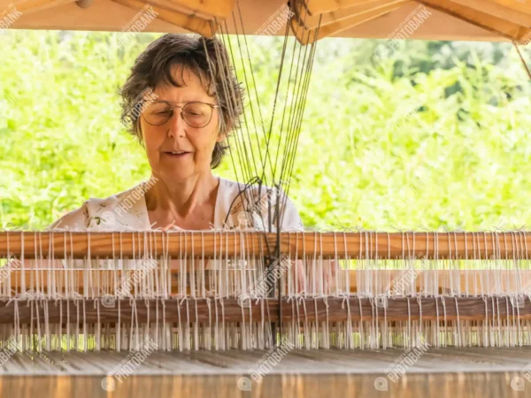 Woman weaving