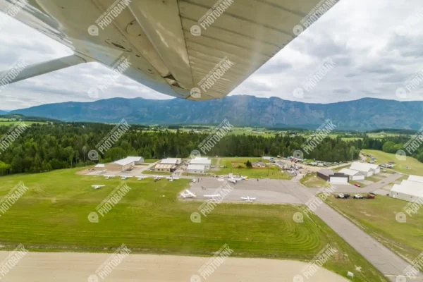 Aerial view of the Creston Airport