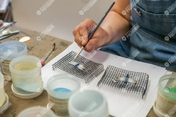 Artist painting a dragon fly