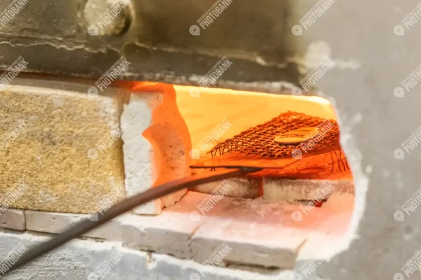 Copper art in a fire stove