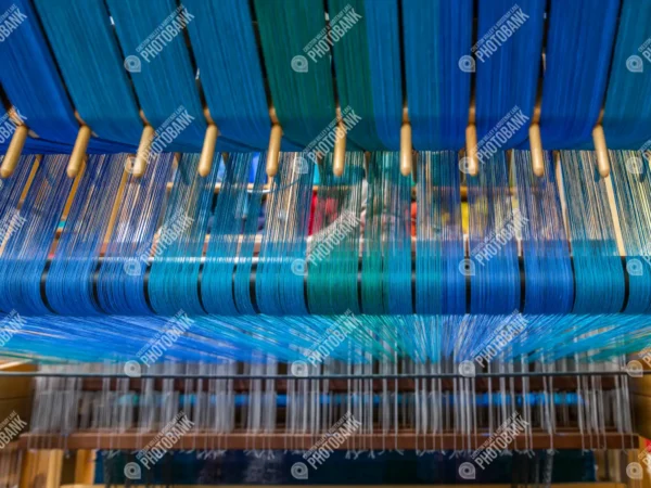 Close up of weaving threads